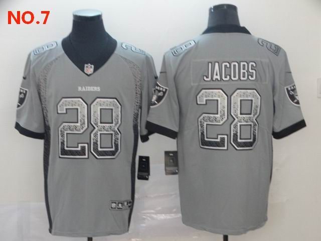 Men's Las Vegas Raiders 28 Josh Jacobs Jersey NO.7;